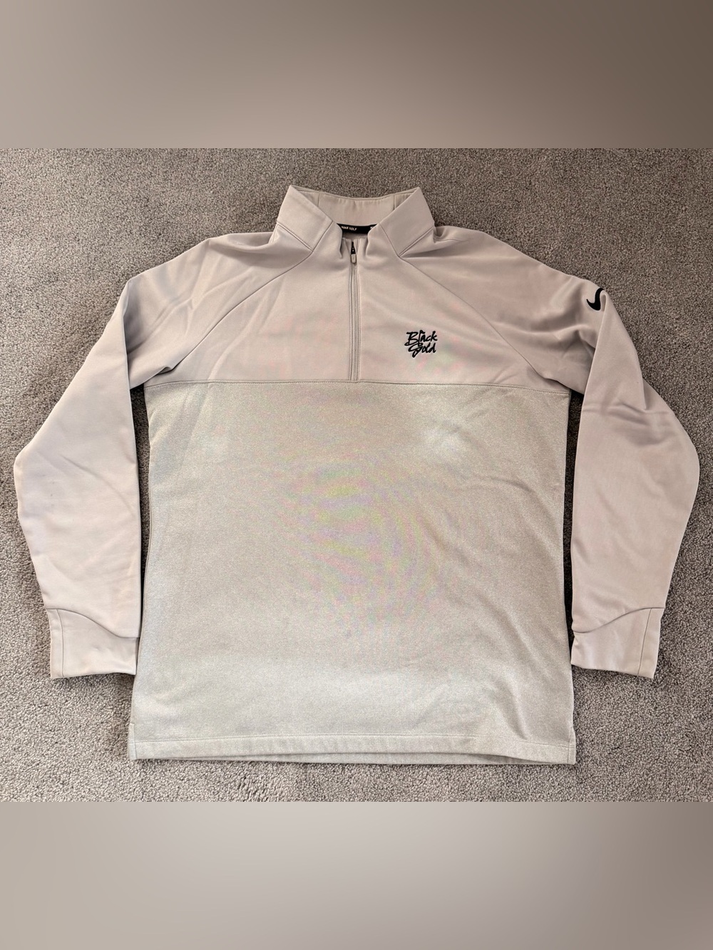 Nike Golf Black Gold Quarter Zip Pullover Gray Men’s Large